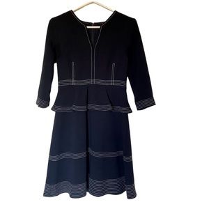 Banana Republic navy dress with white thread detail